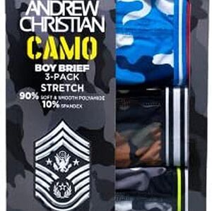 Andrew Christian new in box 3pk camo boy brief